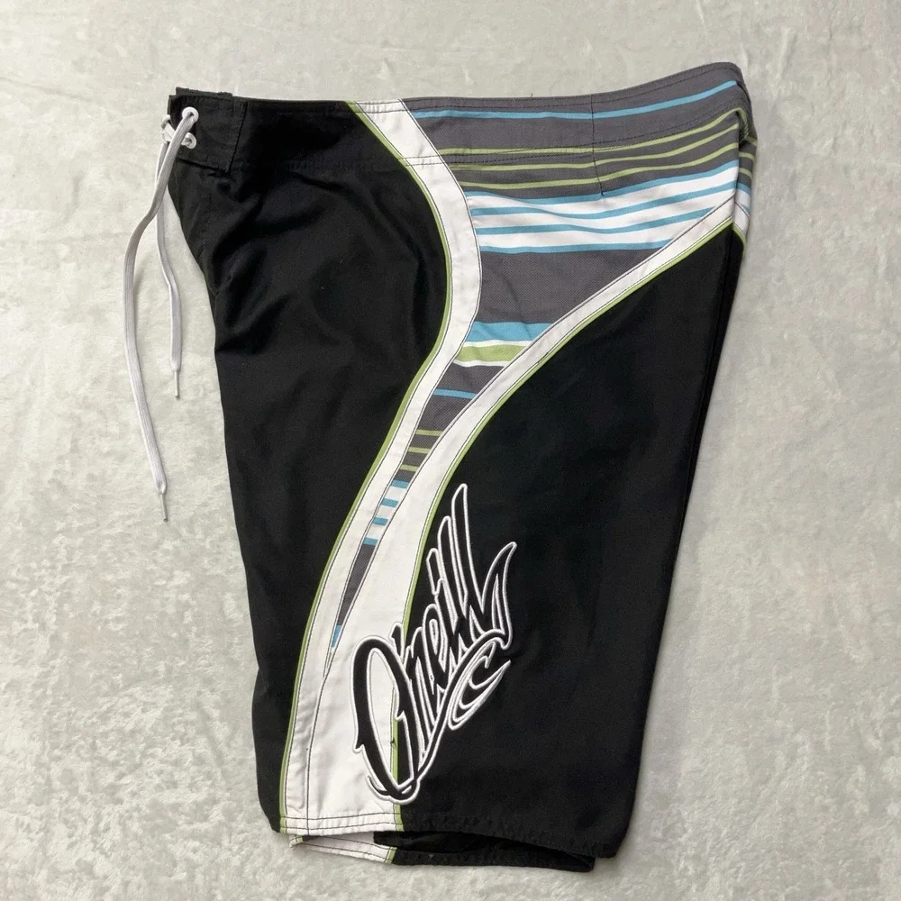 Vintage Y2K O'Neill Boardshorts Spellout Script Logo 2000s Surf 34 / Fits 36x11